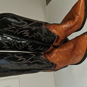 JUSTIN LIZARD WESTERN COWBOY BOOTS sz 9B